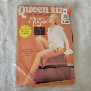 Vintage Moulin Rouge Queen Size Pantyhose. 160-200 Lbs. Spice